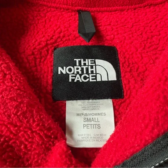 The North Face Fleece Denali Jacket Red and Black - Picture 3 of 5